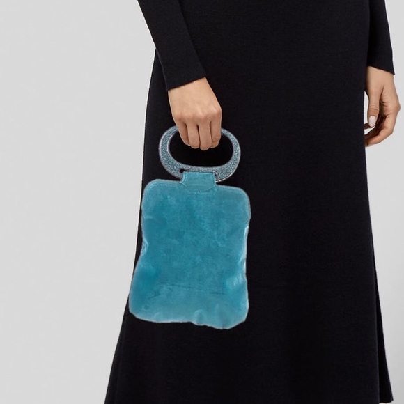 EDIE PARKER BLUE VELVET HANDLE BAG💙💙 - Picture 1 of 5